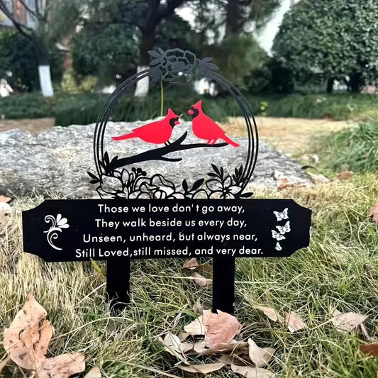 Cardinal Birds Memorial Plaque - Commemorate A Loved One