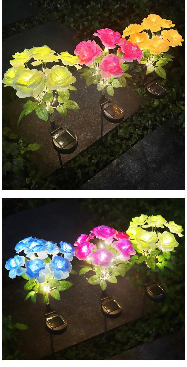 Solar LED Memorial Roses