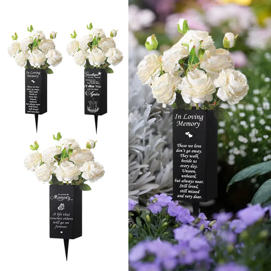 Memorial Metal Flower Vases