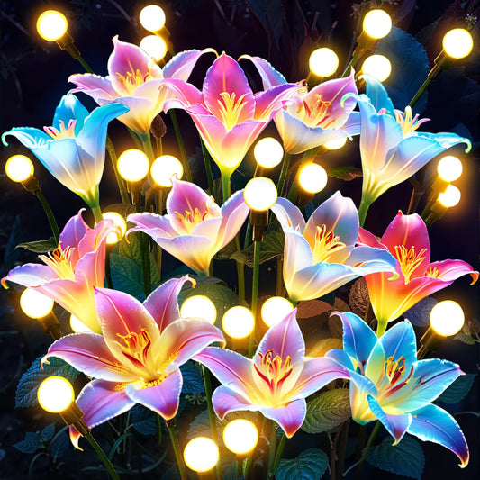 Solar LED Firefly & Lily Decorations